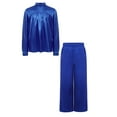 thumbnail image 4 of TTAO Kids Boys Praise Dance Outfit Long Sleeve Satin Liturgical Pullover Top With Worship Wide Royal Blue 12, 4 of 6