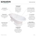 thumbnail image 6 of Aqua Eden VCT7D723224 72-Inch Cast Iron Oval Double Ended Pedestal Tub (7-Inch Faucet Drillings) in White, 6 of 6
