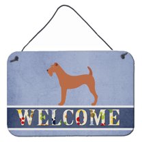 Carolines Treasures BB8276DS812 Irish Terrier Welcome Wall or Door Hanging Prints  8x12 multicolor