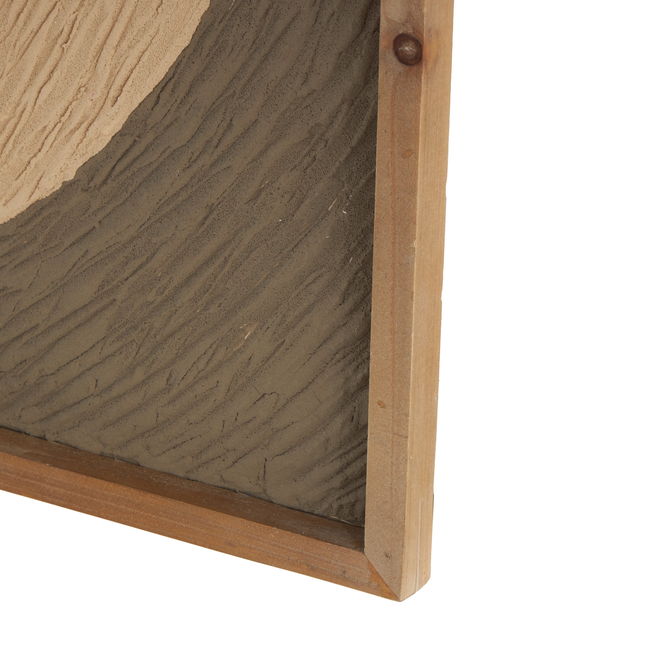 DecMode Brown Wood Overlapping Circles Geometric Wall Decor with Orange and White Accents (2 Count)