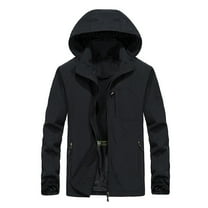 uikmnh Jackets For Men,Men's Lightweight Hooded Rain Jacket Outdoor Raincoat Jacket for Hiking Travel,Size XL