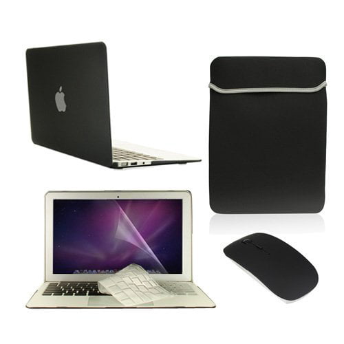 LCD 5in1 Rubberized PURPLE Case Macbook White 13" Bag+Mouse Keyboard Cover