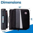 thumbnail image 7 of Case-It 2 inch O-Ring Zipper Binder with Padded Laptop Case Workstation, Shoulder Strap, LT-117, Black, 7 of 7