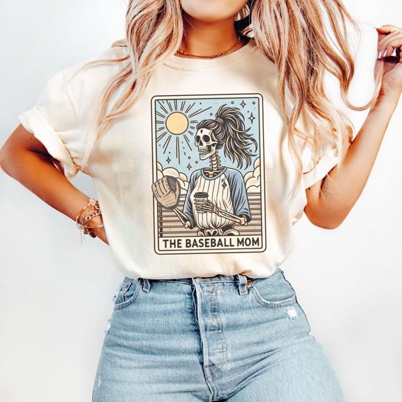 Baseball Mom T-shirt, Baseball Mom Tarot Card T-shirt, Halloween Skeleton Baseball Mama T-shirt, Mothers Day Gift For Baseball Mom.