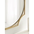 thumbnail image 7 of Kate and Laurel Rateau Modern Scalloped Round Wall Mirror, 28 x 28, Gold, Decorative Wall Decor with Circle Mirror and Scalloped Outer Frame for Trendy Concentric Design, 7 of 7
