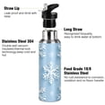 thumbnail image 3 of Yayeee 20oz Insulated Water Bottle Double Wall Stainless Steel with Flip Straw Lid, Blue Snowflake, 3 of 7