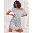 thumbnail image 5 of Ekouaer 3 Pack Nightgowns for Women Short Sleeve Sleepshirt Button Down Nightshirt Soft Pajamas Dress Casual Sleepwear, 5 of 7