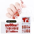 thumbnail image 1 of Uñas postizas reutilizables, 24 piezas de plástico para uñas postizas, regalo para mujeres, uñas postizas adhesivas, cobertura total., 1 of 2