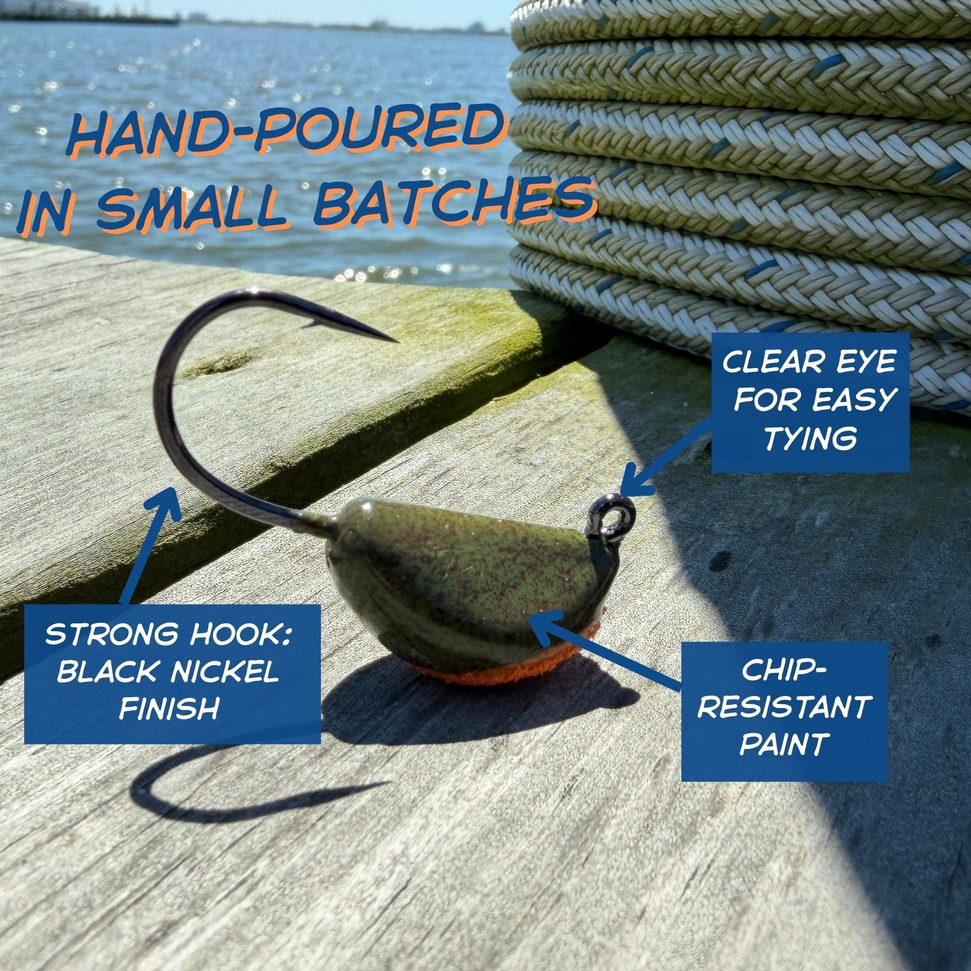 Jetty Jigs Saltwater Jig Heads, 1/2oz, Green Crab, Mega 20 Pack