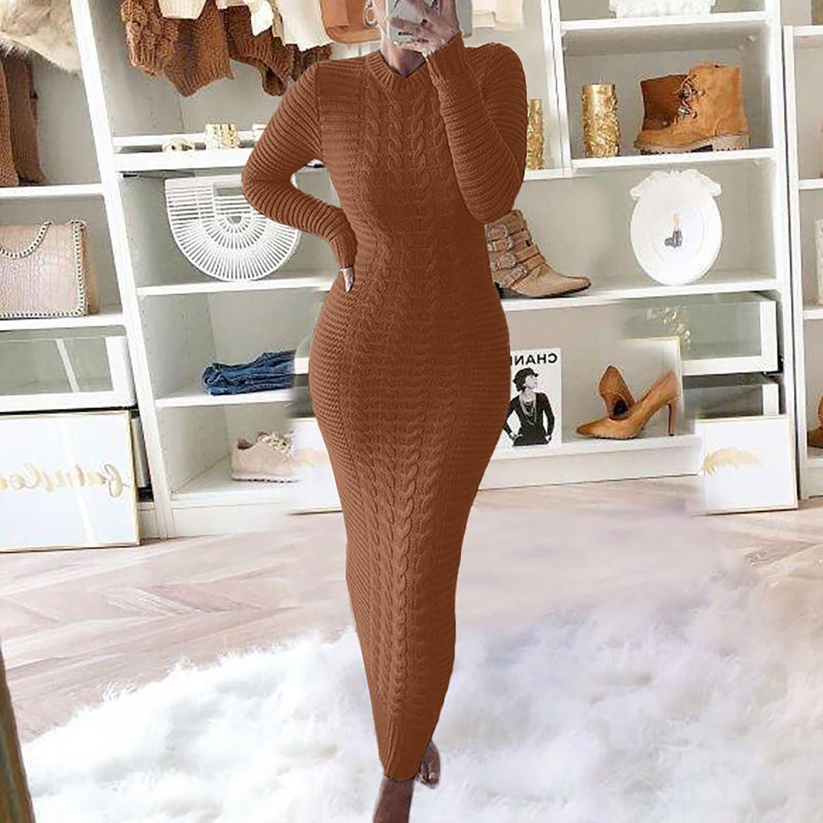 Sleeveless Wool Knit Dress WTXUE Long Sleeve Dress, Autumn And Winter  Sweater Long Sleeved Woolen Dress, Linen Dress, Petite Dresses For Women,  Red Dresses For Women, Dark Red S