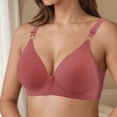 thumbnail image 2 of Telankuip Deep V No Underwire Push up Bras for Women Smoothing Full Coverage Stretch Seamless Bralettes Soft Comfortable Thin Cup Breathable Everyday Bras Red 42, 2 of 4