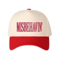 thumbnail image 4 of MISBEHAVIN Embroidered Patchwork Trucker Cap | Adjustable Unisex Snapback, Playful Essential, 4 of 9
