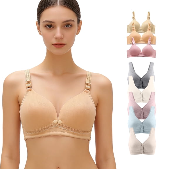 Dgankt Womens Clothes Women's Front-Open Nursing Bras - Maternity Bralettes with Easy-Access Clasp for Breastfeeding, Pumping & Postpartum Care S-XL