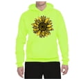thumbnail image 2 of Artsy Cheetah Leopard Print Sunflower Fashion Unisex Graphic Hoodie Sweatshirt, Safety Green, 3XL, 2 of 3