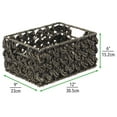 thumbnail image 6 of mDesign Seagrass Rose Weave Household Basket with Handles, 3 Pack, Black Wash, 6 of 8