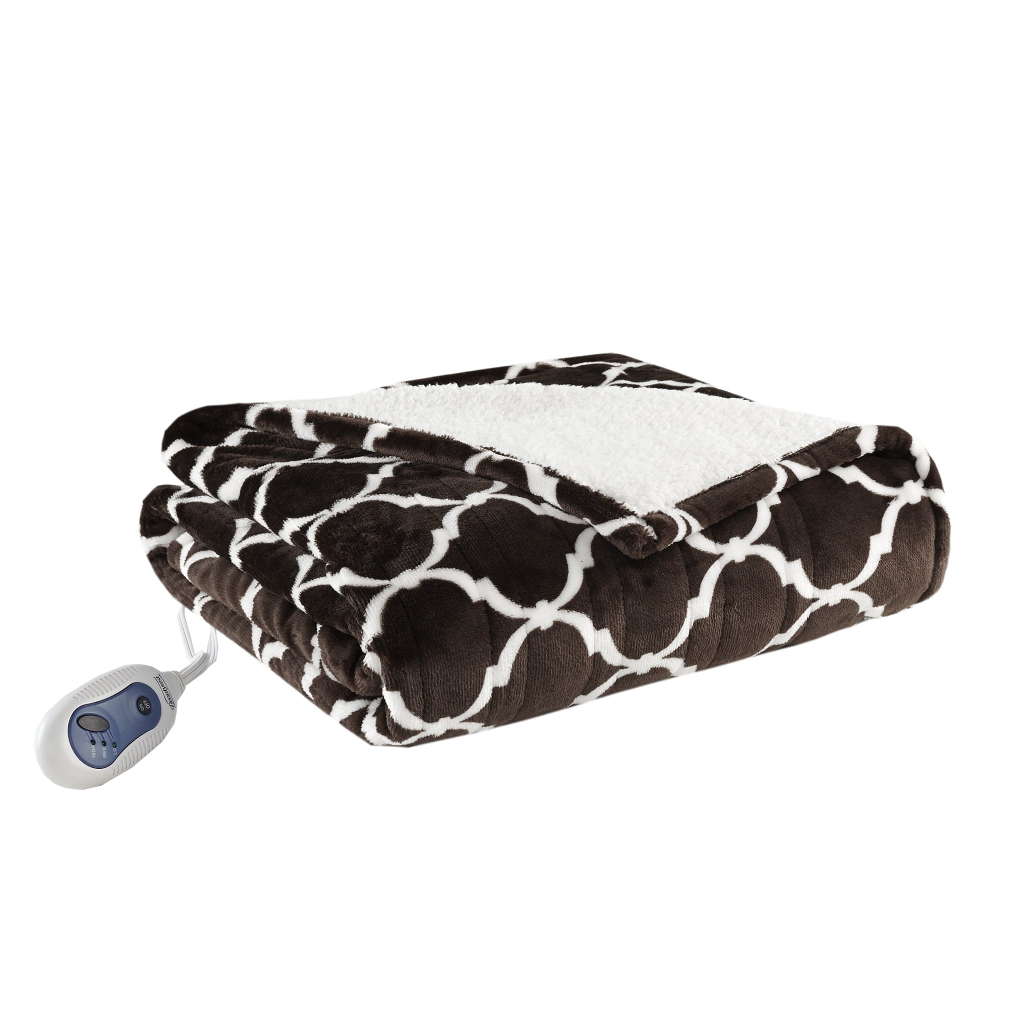 Beautyrest Ogee Sherpa Oversized Heated Electric Snuggle Wrap Throw BrickSeek