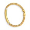 thumbnail image 2 of Auriga Fine Jewelry 14K Yellow Gold Two-tone Polished Popcorn Mesh Bar 7.5 inch Bracelet for Women, 2 of 6
