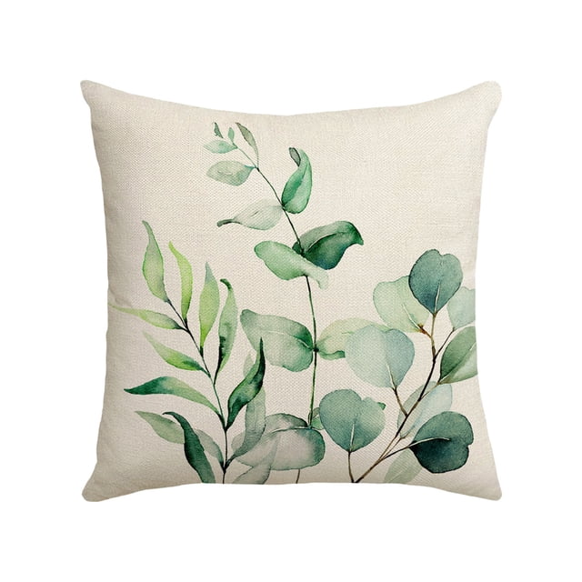 Sofa Vama Ropa de Cama Funda de almohada con estampado de hojas para sofá cama, reposacabezas, ideal para sala de estar, dormitorio y oficina. for Navideño