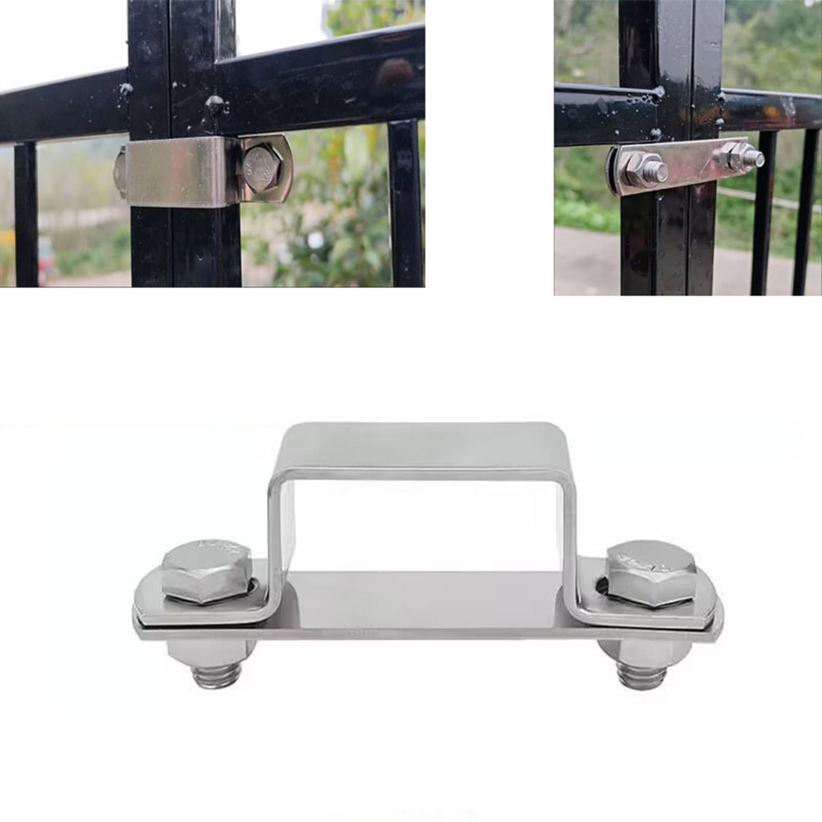 4Pcs Pipe Clamp U Shaped Connector Bracket Metal Steel Rod Security Holder Brackets for Door Window Shed Enduring
