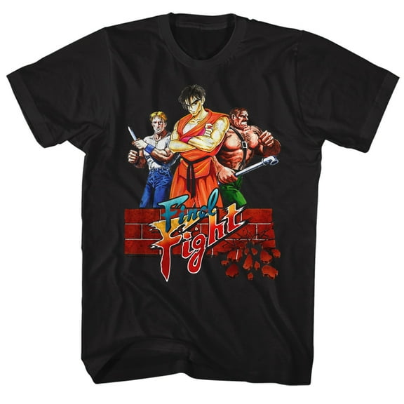 Final Fight Trio Black Adult T-Shirt