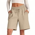 thumbnail image 2 of OIUUAK Women's Solid Color Comfortable Loose Cotton Shorts Casual Pants Drawstring Sports Pants, Loose Shorts for Women Summer, Womens Shorts Casual, Cotton Shorts for Woman, 2 of 2