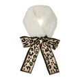 thumbnail image 1 of INSPIRE CHIC Bufanda de Cuello de Piel Sintética con Cintas de Leopardo para Mujeres Blanca, 1 of 5