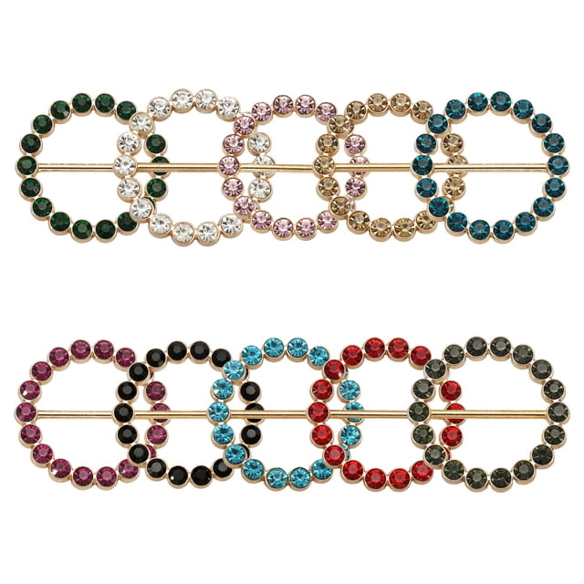SHISUYAN 10Pcs Decorative Shirt Clips Multi-function Scarf Clips Delicate Scarf Fasteners (Mixed Color)