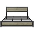 thumbnail image 5 of TROPOW King Size Bed FrameWood Storage Headboard, Gray Bed Platform with Under Bed Storage, Industrial Platform Bed Frame with Charging Station, Noise Free, Washed Gray, 5 of 10