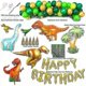 thumbnail image 3 of 2026 Dinosaur Birthday Party Decor Supplies, With Happy Birthday Banner, Dino Balloons, Balloons Kit, Curtains For Kids Baby Shower Celebration, 3 of 4