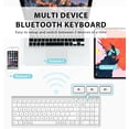 thumbnail image 2 of BK10 Bluetooth Keyboard, Multi-Device Wireless Keyboard with Numeric Keypad, Rechargeable Ultra Slim Compact Portable Keyboard for Mac, iPad, PC, Desktop, Laptop, iOS, Android, Windows, 2 of 7