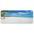 thumbnail image 1 of Beach Kitchen Mat, Tropical Exotic Seashore with Palm Trees and Clear Sky Island Nature Summertime, Plush Decorative Kitchen Mat with Non Slip Backing, 47" X 19", Blue White Green, by Ambesonne, 1 of 1