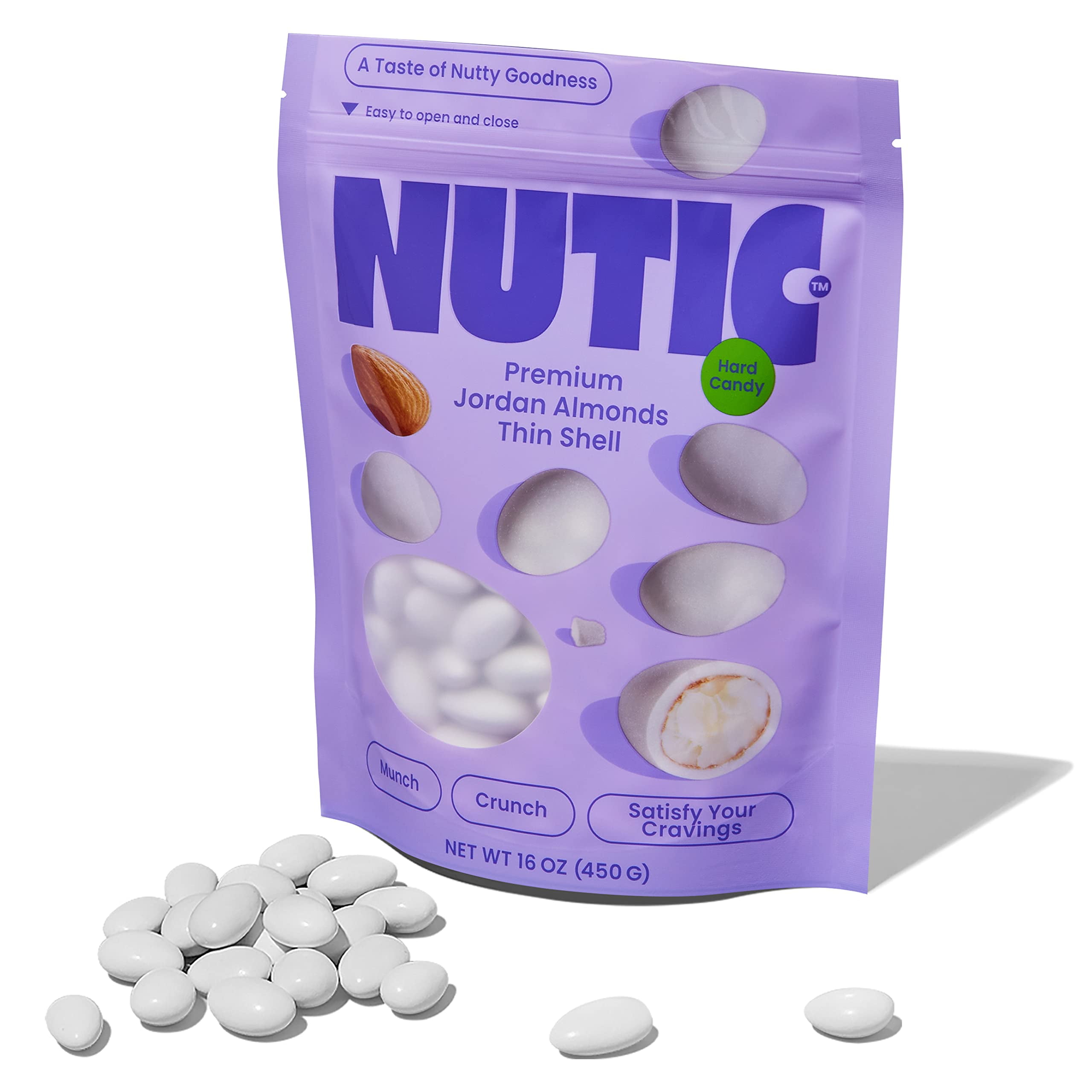 Premium White Jordan Almonds 1 Lb By NUTIC Fresh Italian