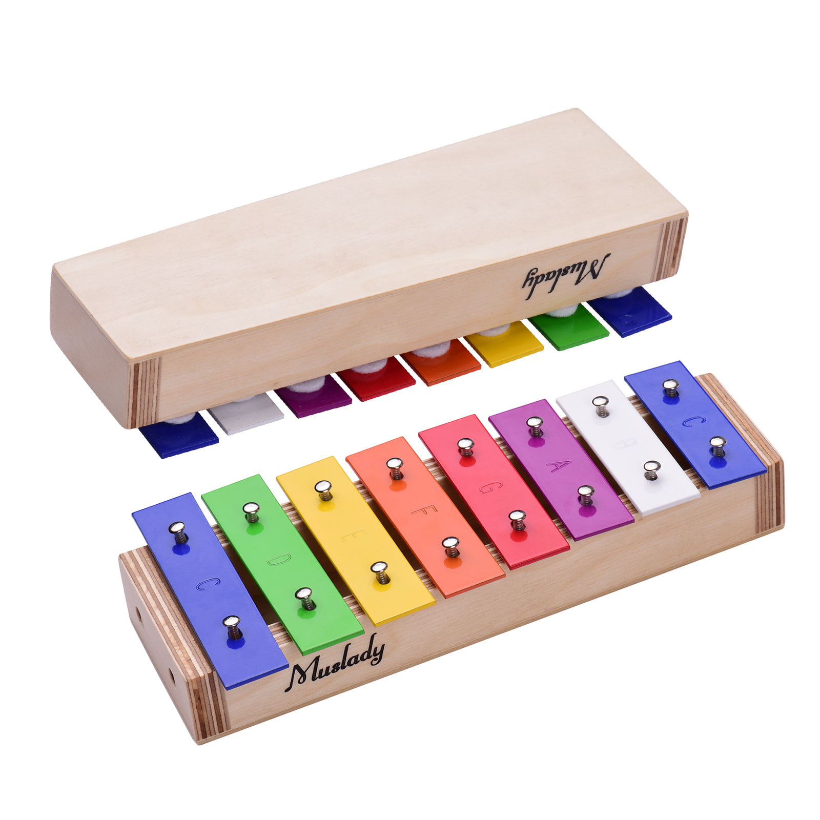 8 Notes Wooden Kids Metal Xylophone Glockenspiel Musical Instrument Toy Hand AA 