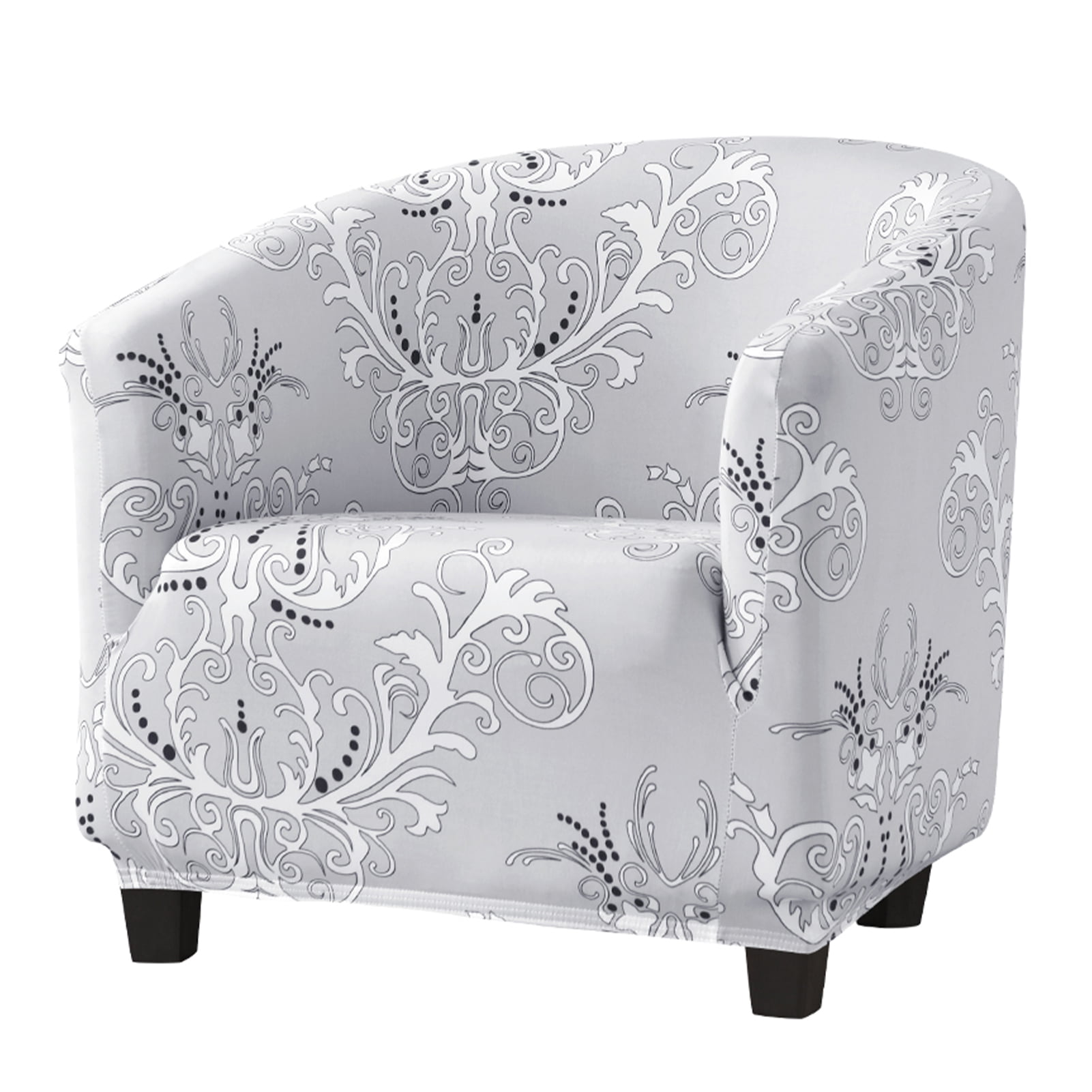 Chair,Gray TIKAMI Printed Floral Couch Slipcovers Stretch Sofa Covers for Living Room Washable Anti-Slip Furniture Protector