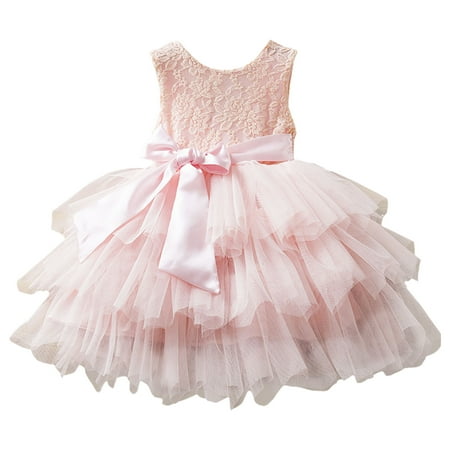 

JAKANYQ Toddler Children Girls Sleeveless Bowknot Embroidery Dresses