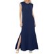 thumbnail image 1 of 2025 Vestido largo sin mangas con abertura para mujer: vestido camisero informal y holgado con bolsillos laterales, cuello redondo, tejido ligero, ideal para el verano, tallas S-XXL, 1 of 4