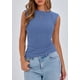 thumbnail image 3 of Remera PRETTYGARDEN de Mujer Ajustada con Mangas Caperuza en Celeste L, 3 of 8