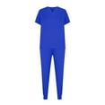 thumbnail image 4 of qolati Scrub Sets for woman 2024 Essential Jogger Suits Nursing Uniform Stretch V-Neck Top and Drawstring Cargo Pants Workwear with Pockets Blue XXL 12, 4 of 6