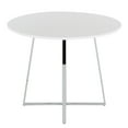 thumbnail image 6 of Cosmo Canary Dining Table, Dining Height Table, Small Dining Table for 4, Round Dinette Table, Wood Kitchen Table (Chrome Metal, White MDF), 6 of 6