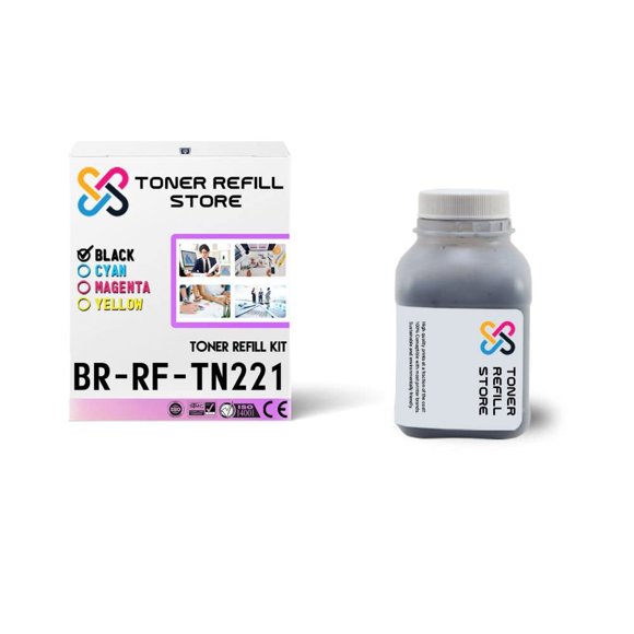 Toner Refill Store Compatible Toner Refill Kit Replacement for Brother TN221 TN221BK Works with Brother HL-3140CW 3170CDW 3180CDW, MFC-9130CW 9330CDW 9340CDW Printers (Black, 1 Pack) - 2,500 Pages