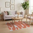 thumbnail image 3 of ODIKA 4'x6' Orange Vibrant Abstract Swirls and Waves Washable Area Rug Modern Artistic Expression for Contemporary Spaces for Home Office, Under Desk, Non-Slip Chair-Friendly, Flatwoven, 3 of 7