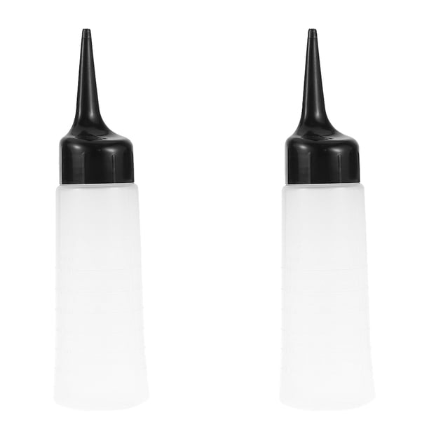 EeaseMX 2 botellas de tinte para el cabello, champú para teñir el cabello, botellas de limpieza en seco, contenedores rellenables para salón (negro y blanco)