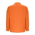 thumbnail image 5 of ClodeEU Womens Button Down Shirts,Casual Long Sleeve Blouses,Textured Collared Work Tops with Pocket Orange,Womens Plus S, 5 of 6