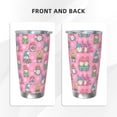 thumbnail image 3 of KLL pink Holiday Joy Print 40oz Stainless Steel Insulated Car Cup with Spillproof Lid - Keep Your Drink Hot or Cold on the Go-Straw Two-piece Set, 3 of 8