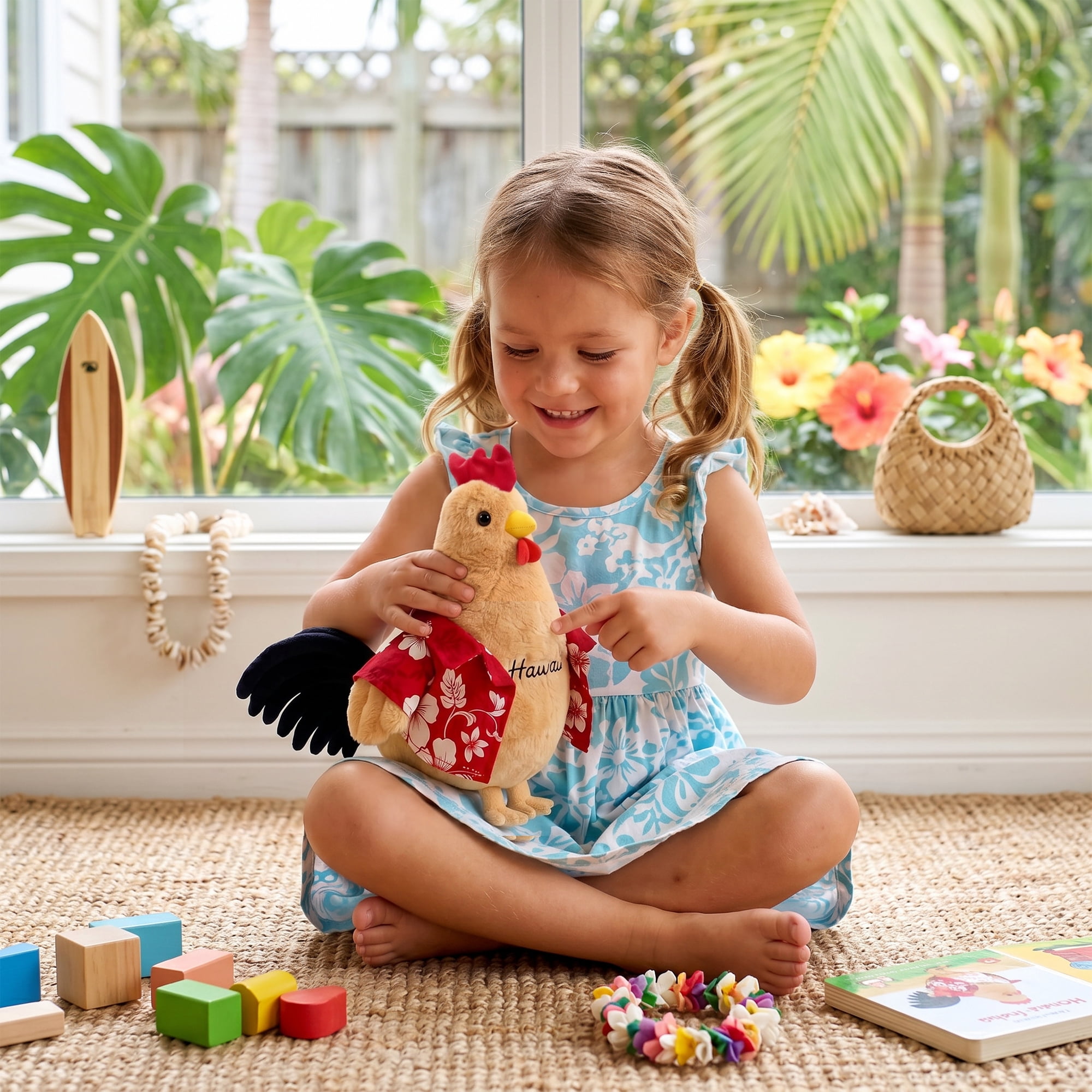 Island Crew Large Hawaii Chicken Plush Toy