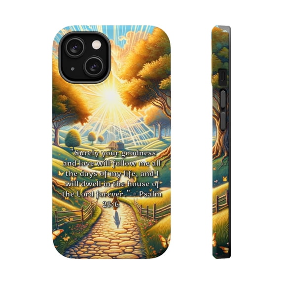 DistinctInk MagSafe Tough Case for Apple iPhone 13 (6.1" Screen) - God's Everlasting Goodness and Love - Lightweight Grip