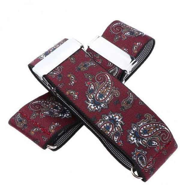 2xSoportes elásticos antideslizantes para mangas de camisa, brazaletes de lunares, ligas Borgoña2 2 piezas