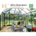 thumbnail image 3 of Jocisland 14x9.5x9 ft Hybrid Polycarbonate Greenhouse Quick Connector Fast Assembly Black, 3 of 9