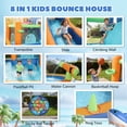 thumbnail image 4 of Qaba Maison Gonflable à Thème Requins pour Enfants avec Glissade, Bleu, 4 of 10