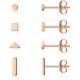 thumbnail image 1 of Sterling Silver Stud Earrings for Women Men- 4 Pairs of Hypoallergenic Simple Geometric Small Stud Earring Set Tiny Circle Triangle Square Bar Stud Ea, 1 of 4